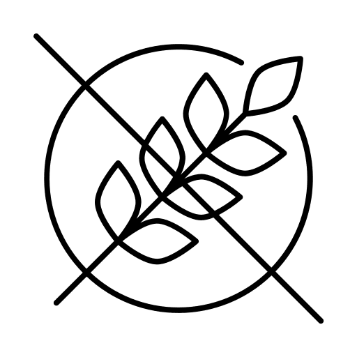 Ein durchgestrichene Getreideähre. Zeigt an dass das Produkt glutenfrei ist